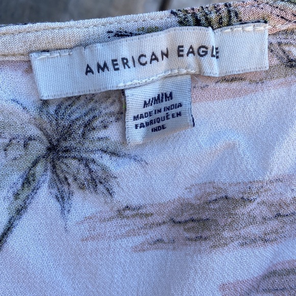 American Eagle Beach Print Faux Button Down Tank Top Size M - Picture 7 of 7